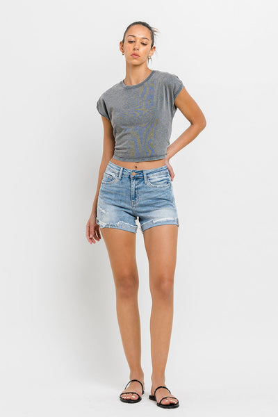 toby high rise cuffed mom shorts | while my lady sleeps