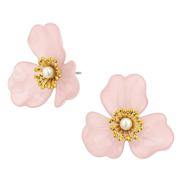 acetate pearl flower studs!
