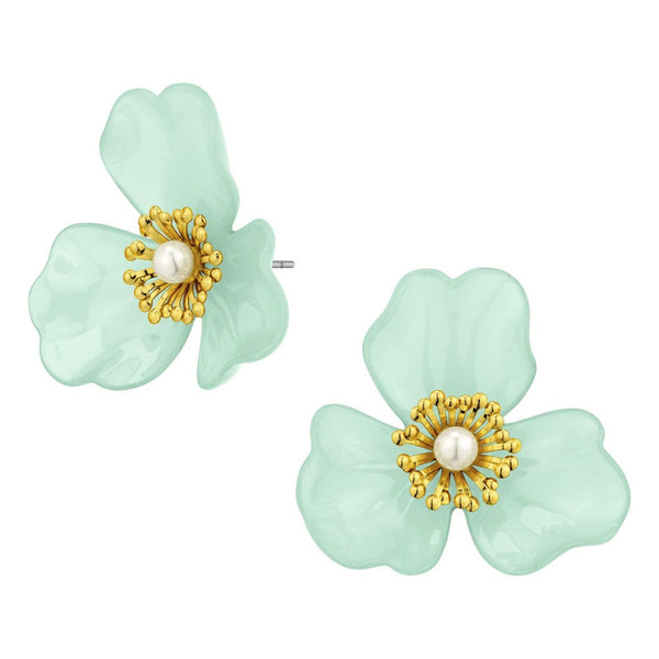 acetate pearl flower studs!