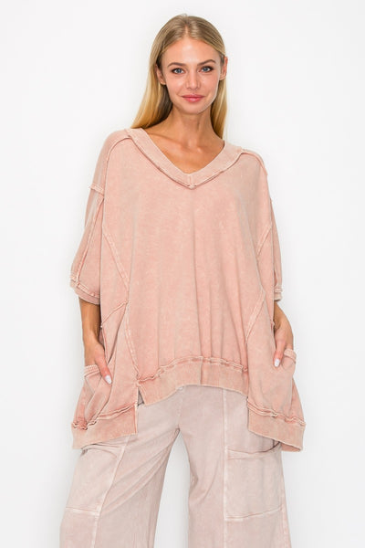 a little getaway mineral wash terry top | sugar rose