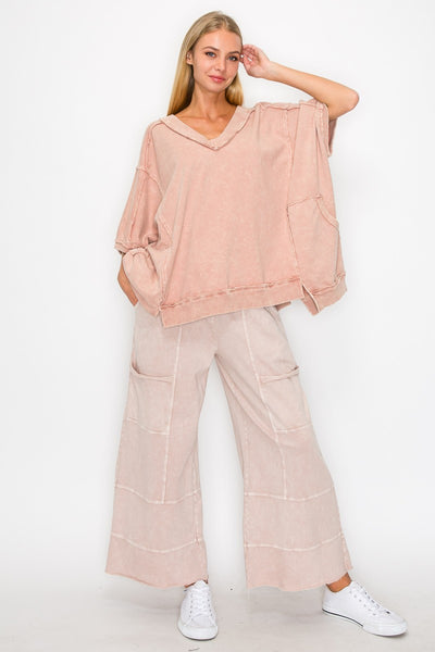 a little getaway mineral wash terry top | sugar rose