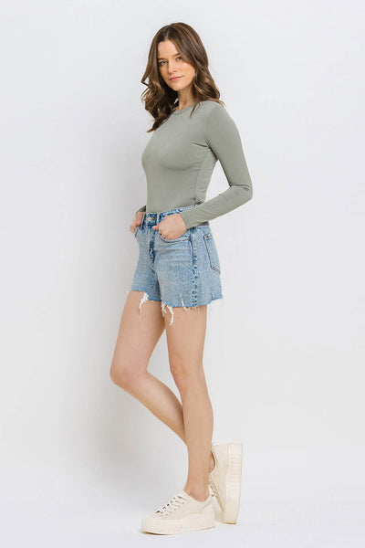 hailey high rise mom shorts | moon goddess