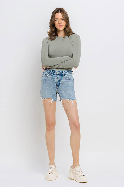 hailey high rise mom shorts | moon goddess
