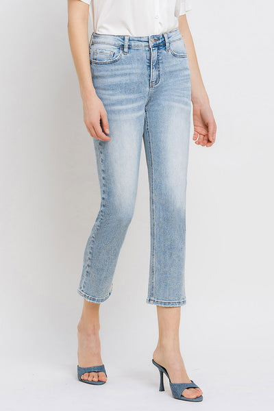 nealey high rise crop straight jeans | preferes