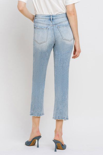 nealey high rise crop straight jeans | preferes