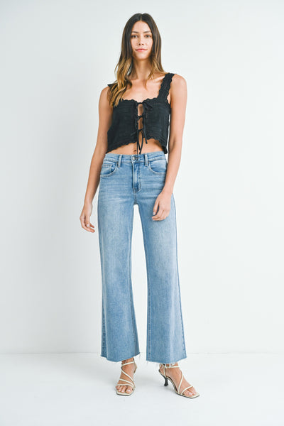 harlowe high rise wide leg jeans | medium wash