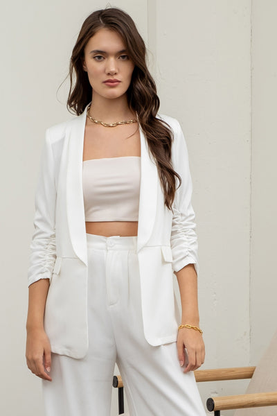 cherish the moment blazer | white