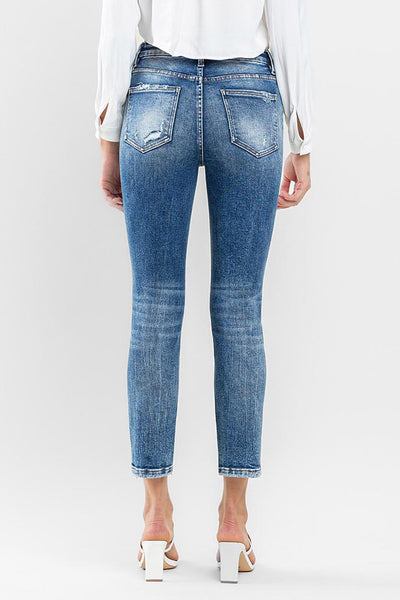 scott high rise distressed hem slim straight jeans | intrigue