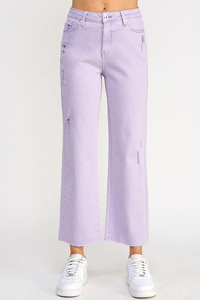 teri high rise straight leg jeans | pastel lilac