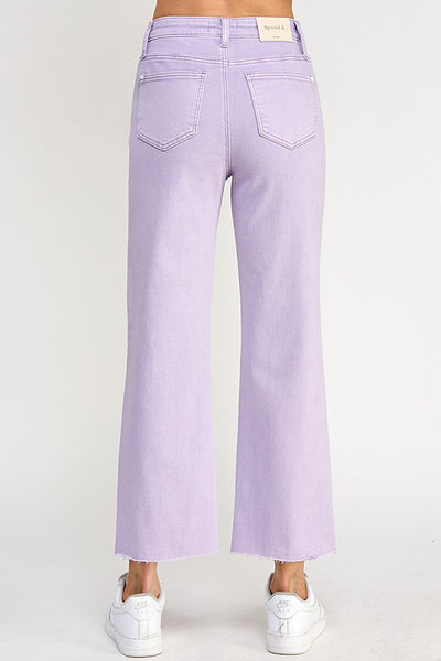 teri high rise straight leg jeans | pastel lilac