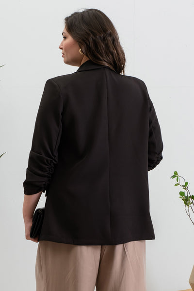 cherish the moment blazer, plus size | black