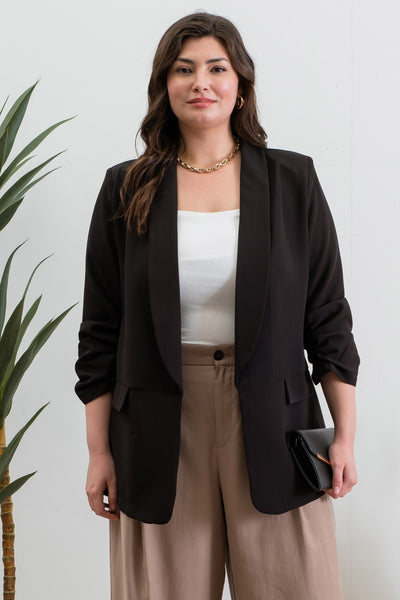 cherish the moment blazer, plus size | black