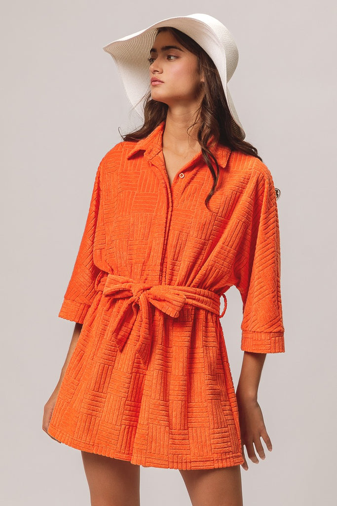orange terry cloth dress ODM Orange Cotton Terry Cloth Beach Dress Factory, Supplier