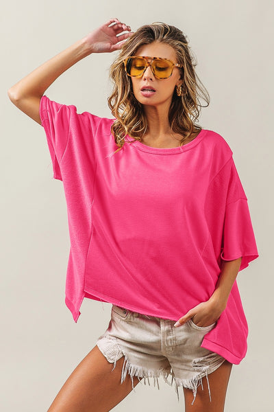 always winning french terry top | fuchsia