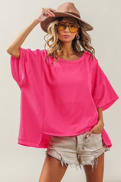 always winning french terry top | fuchsia
