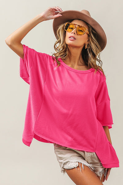 always winning french terry top | fuchsia