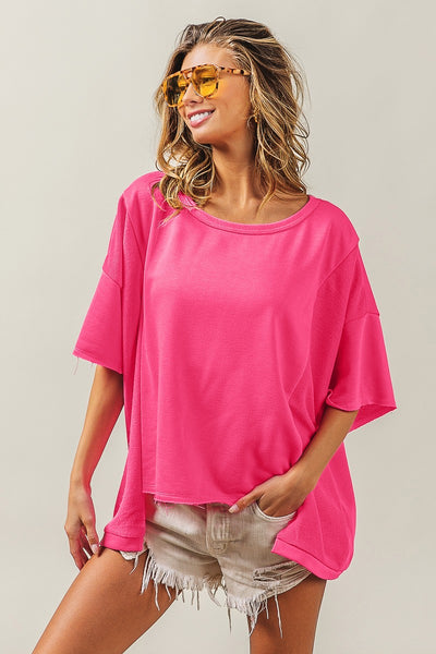 always winning french terry top | fuchsia