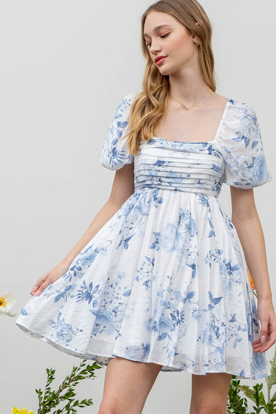pass you by babydoll dress | chambray + ivory