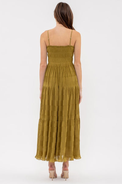 social soiree pleated midi dress | kiwi