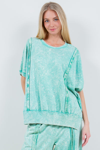 solid choice washed top | mint