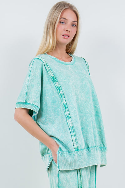 solid choice washed top | mint