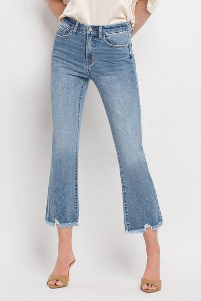 bella high rise crop flare jeans | merciful