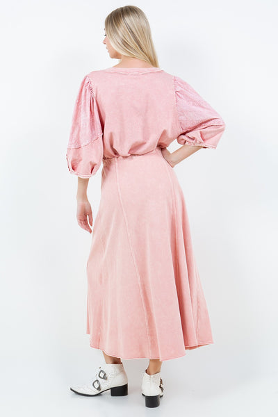 sweet little thing eyelet sleeve top | peach