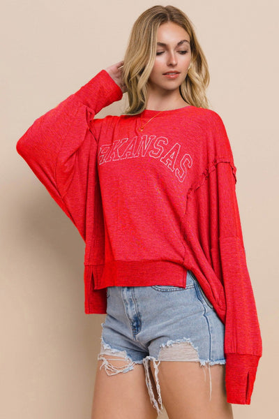 french terry arkansas sweatshirt | poppy red