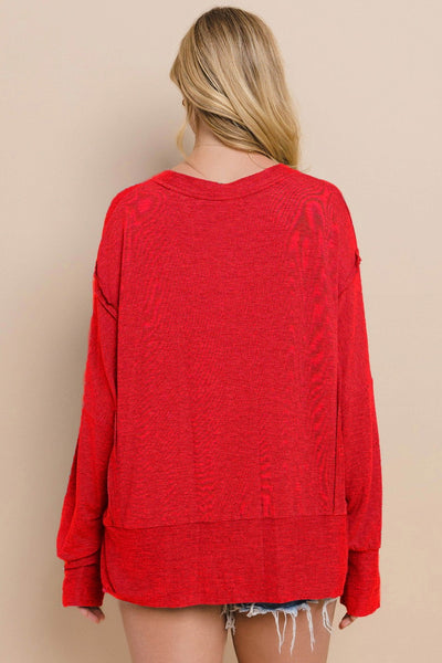 french terry arkansas sweatshirt | poppy red