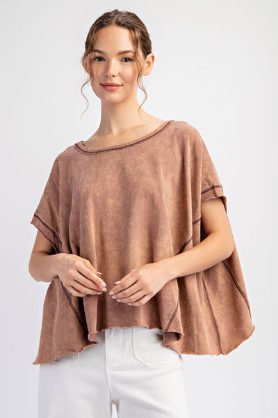 rustic comfort mineral wash top | cinnamon