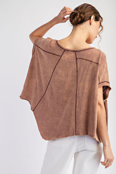 rustic comfort mineral wash top | cinnamon