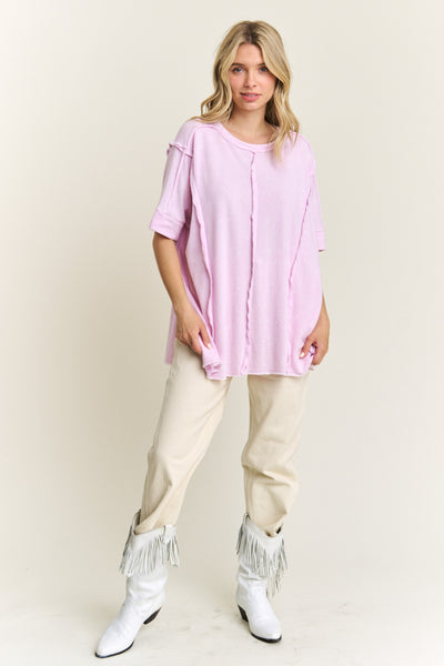 changing the tone terry towel top | cupcake pink