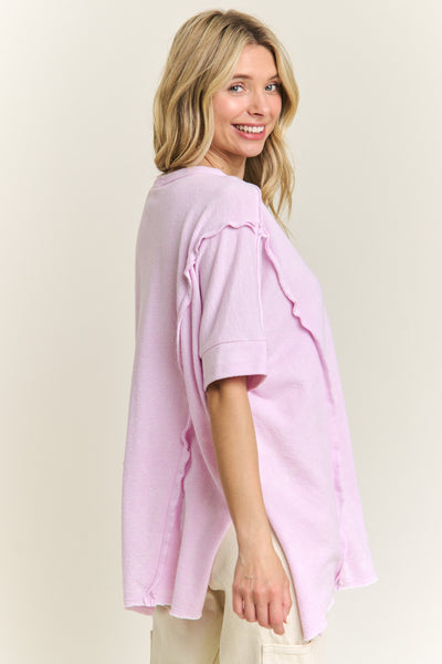 changing the tone terry towel top | cupcake pink
