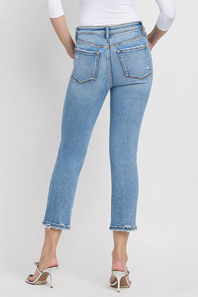 kaleigh high rise slim straight jeans | exult