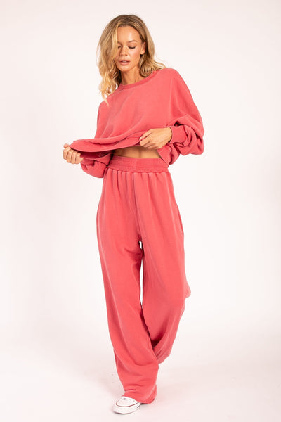 faded dreams wide leg sweatpants | pink