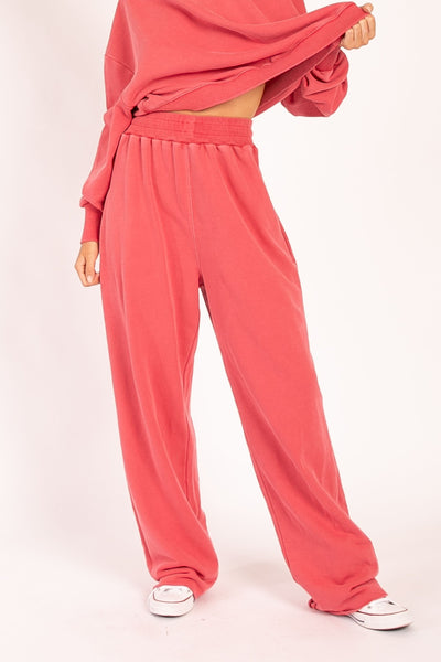 faded dreams wide leg sweatpants | pink