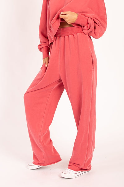 faded dreams wide leg sweatpants | pink