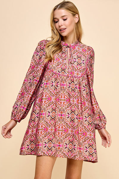 moments of clarity abstract dress | fuchsia