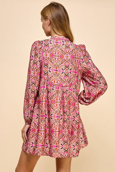 moments of clarity abstract dress | fuchsia
