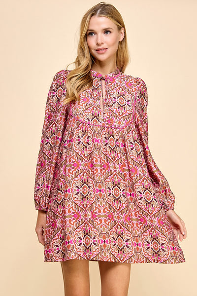 moments of clarity abstract dress | fuchsia