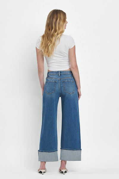 holly high rise cuffed wide leg jeans | joysome