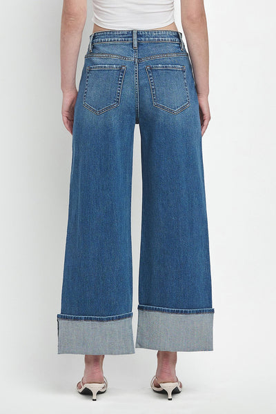 holly high rise cuffed wide leg jeans | joysome