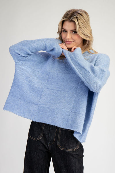 weigh your options check sweater | denim