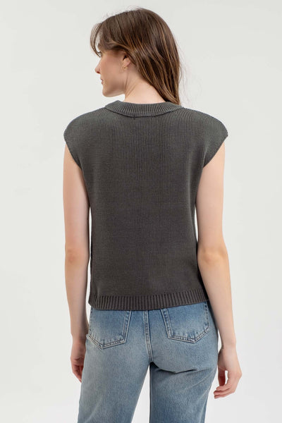 be good to me sleeveless sweater | moss green