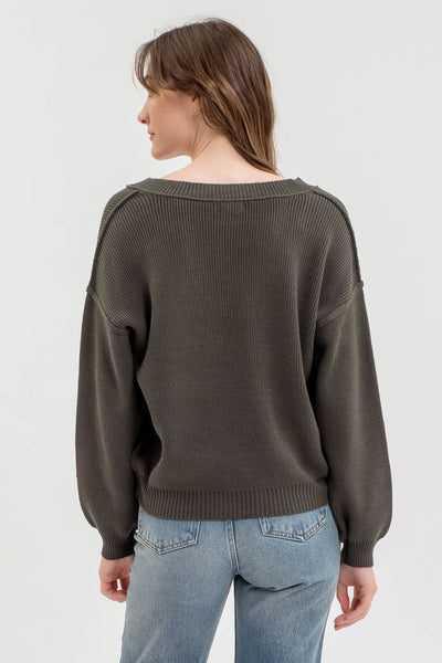 cross your mind knit sweater | hunter green