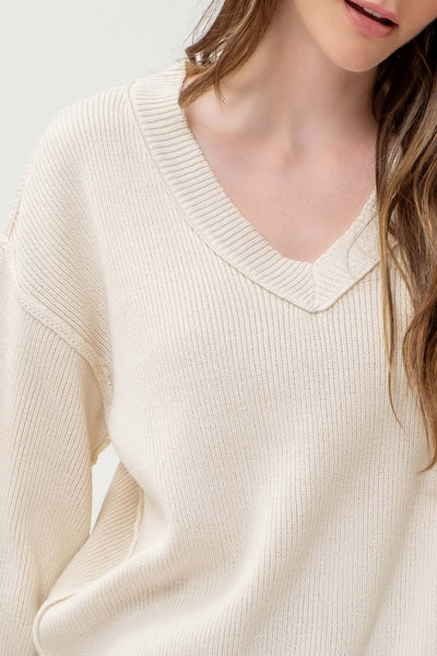 cross your mind knit sweater | cream