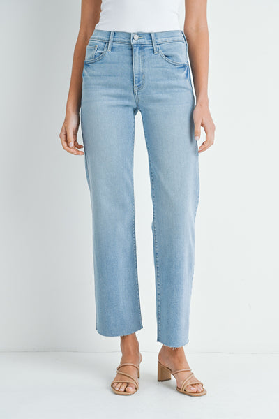 violet slim palazzo scissor cut jeans | light wash