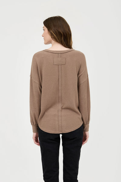 problem free half button henley | taupe