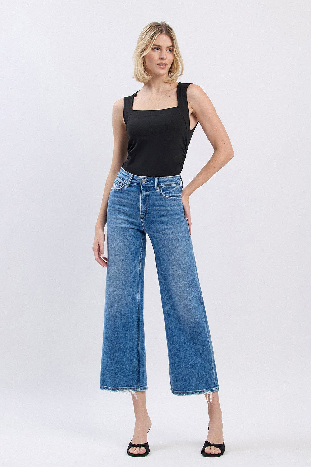 miya high rise wide leg jeans | blue soul