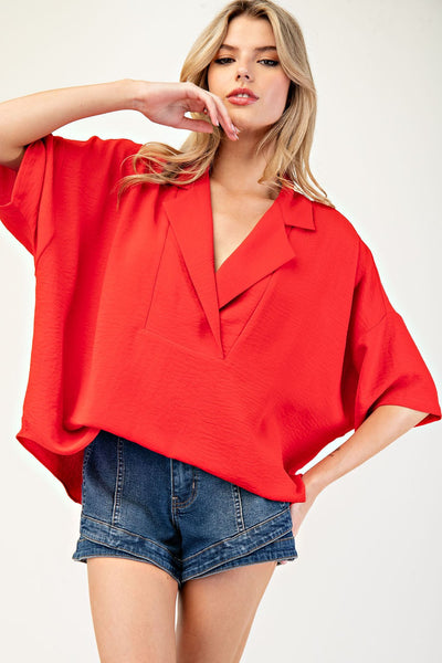 power play essential top | tomato